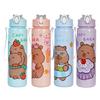 700ml Capybara Cute Water Cup with Straw & Handle Sports Water Bottle Large Capacity Kawaii Drinking Cup for Fitness Sports Gift