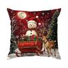 Christmas Snowman Pillowcase Square Bedroom Sofa Cushion Cover 100% Polyester Living Room Soft Cushion Pillowcase Home Decor