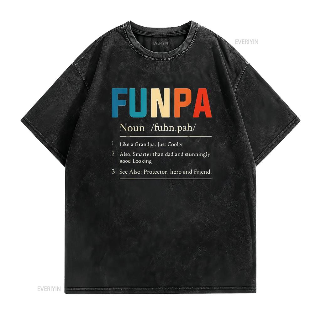 Cool Fun Funpa Grandpa Novelty T Shirt Designs Womens Black L vintage Washed Soft Stretched Stylish homme Top For Everyday Wear
