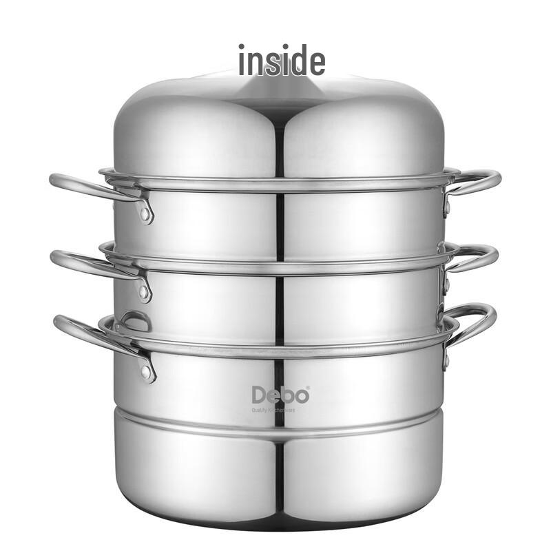 Debo 28cm Stainless Steel 3-Layer Steamer Pot
