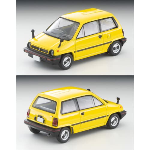 TOMYTEC LV-N272b Honda City R (Yellow) with Motocompo (1981 model)