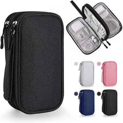 Pungi de depozitare pentru cabluri de date Organizator portabil pentru căști Geanta de transport pentru gadgeturi digitale Strat dublu Geantă de protecție pentru hard disk USB digital