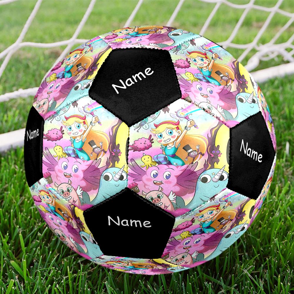 Custom Name Star Butterfly Theme Size 5 Soccer Ball, Suitable for Both Indoor and Outdoor Matches, a Gift Suitable for Everyone.
