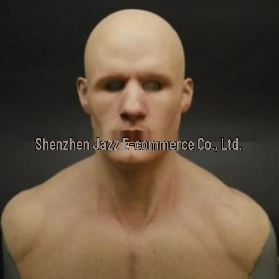 Realistic Latex Halloween Mask: Young Man with Wig