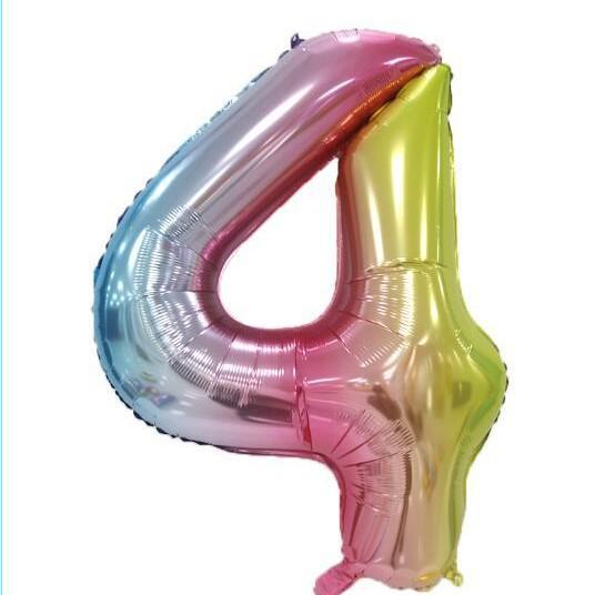 Thin Body 40-Inch Large Digital Aluminum Film Balloon 42-Inch Digital Balloon Birthday Party Decoration Helium Balloon Floating In The Air