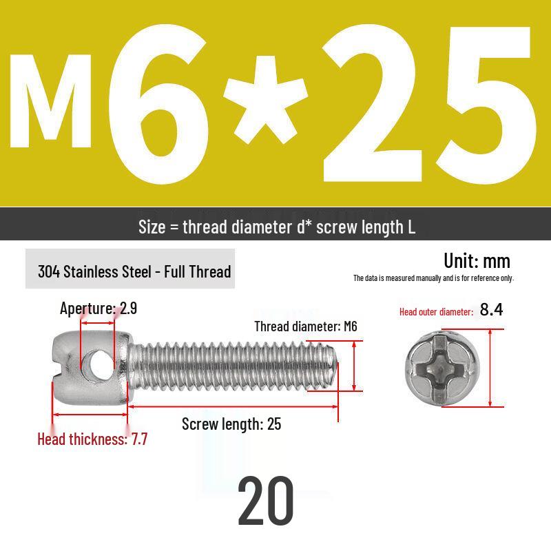 304 Stainless Steel Lead Seal Galvanized Meter Screw with Cross Hole