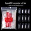 Nail Art Clear Full & Half Cover Tips, French Style, Korean Standard, 500 Pieces