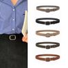 Suede Belt with D-Ring Silver Buckle - High-End Retro Fashion for Women - Perfect for Skirts & Jeans