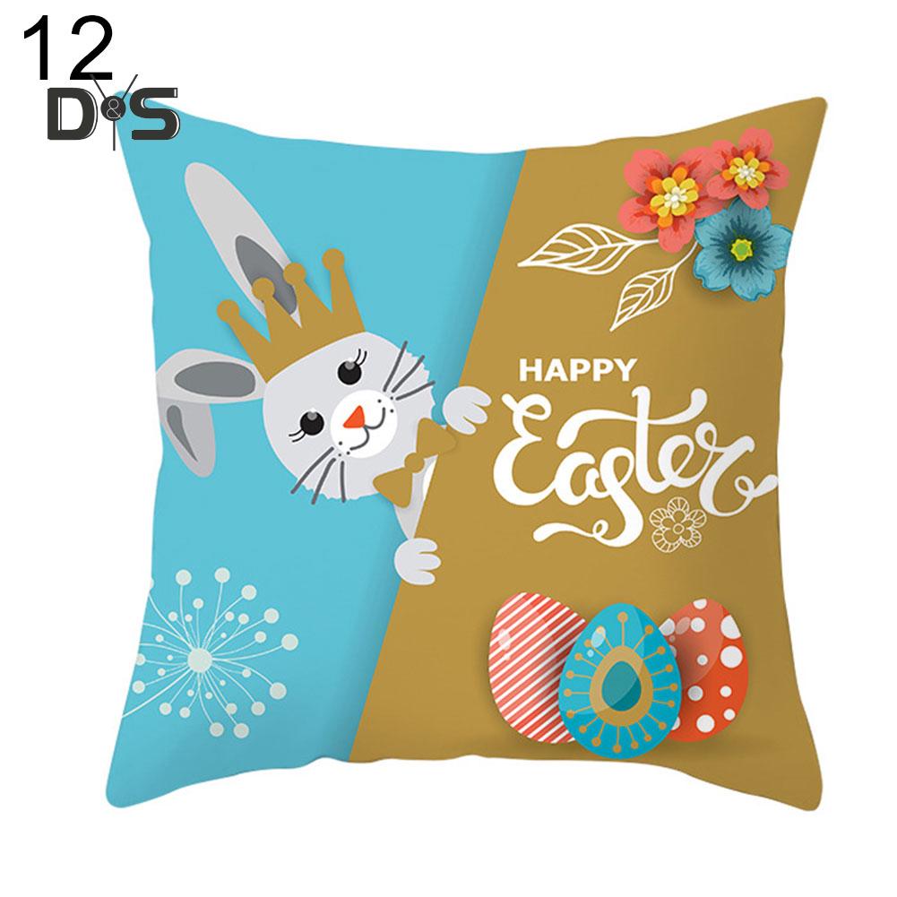 DYS Home Decor Easter Rabbit Bicyle Throw Pillow Cover  Cushion Home Sofa Car Decor