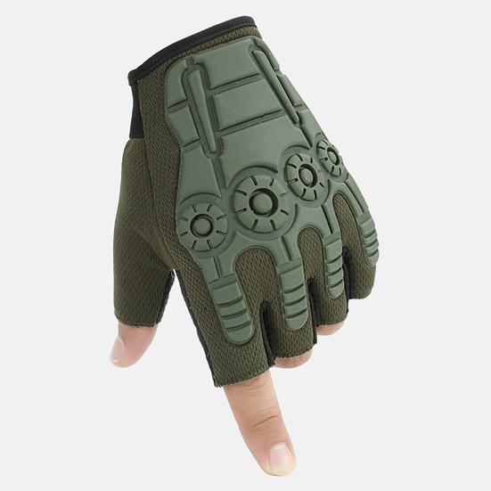1 Paar Trainingshandschuhe Rutschfest Verstellbar Verdickt Unisex Halbfinger Taktische Handschuhe für Radfahren