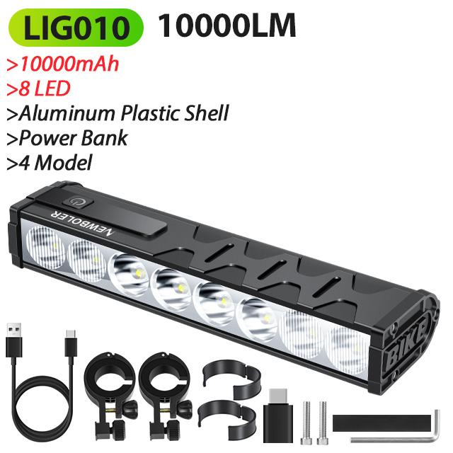 10000mAh Velosipēda Gaismiņa 17 LED Priekšējā