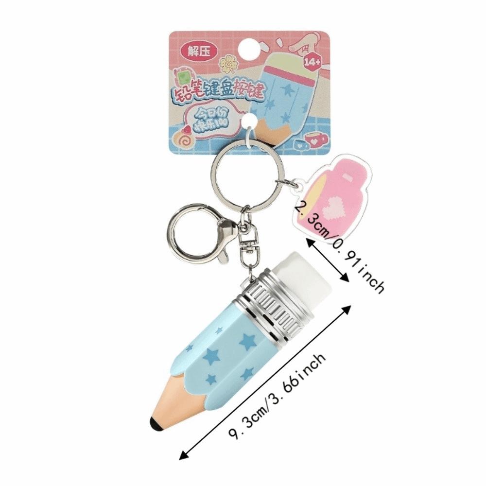 Make Sounds Pencil Shape Fidget Clicker Fingertip Toy Keyboard Keys Pendant Release Pressure