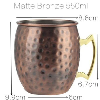 1PCS Cocktail Cup 550ml Hammered Copper Plated Moscow Mule Mug - Beer/Coffee Cup for Enhanced Flavor Experience Tazas Bar Tool