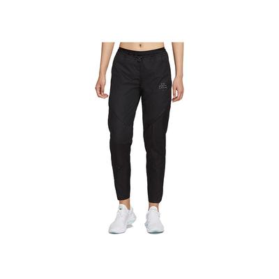 Calça de Corrida Tecida com Zíper, Ventilação Dinâmica e Letra Refletiva Run Division para Mulheres, Parte de Baixo Preta DA1142-010