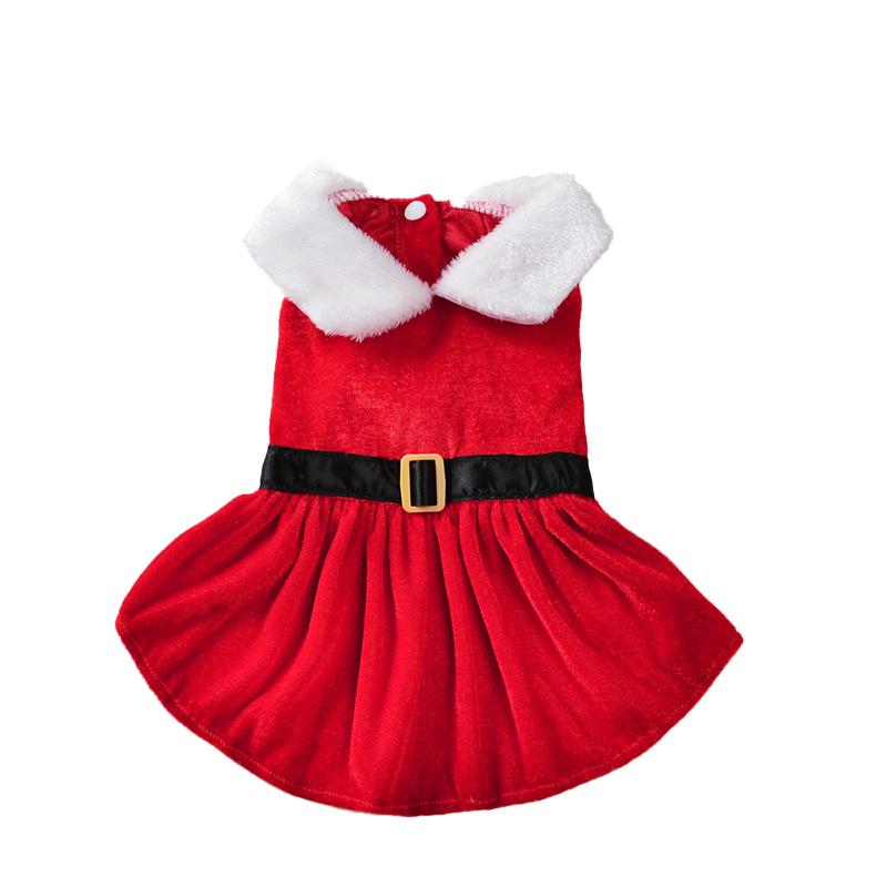 

Festive Dog Skirts: Cute Christmas-Themed Pet Outfits with Fleece Collar for Autumn and Winter. Large