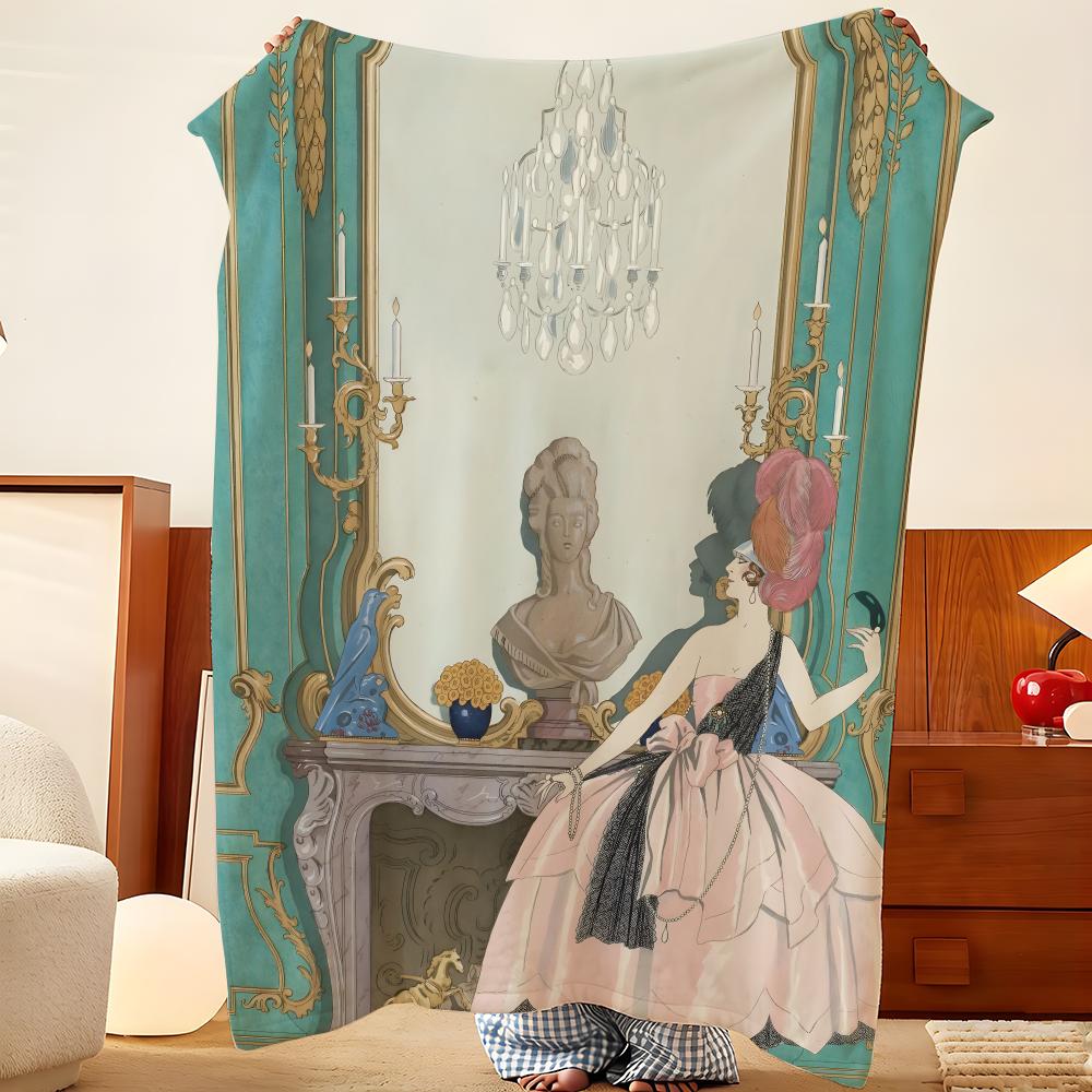 Artist G-George B-Barbier Throw Flannel Throw Blanket, Lightweight Cozy, Durable Washable cute Cool
