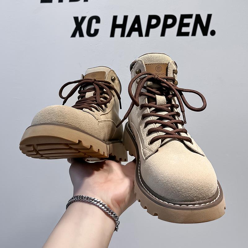 Martin boots men's 2024 autumn new washing ah tooling short boots retro British style big yellow boots 8236-A