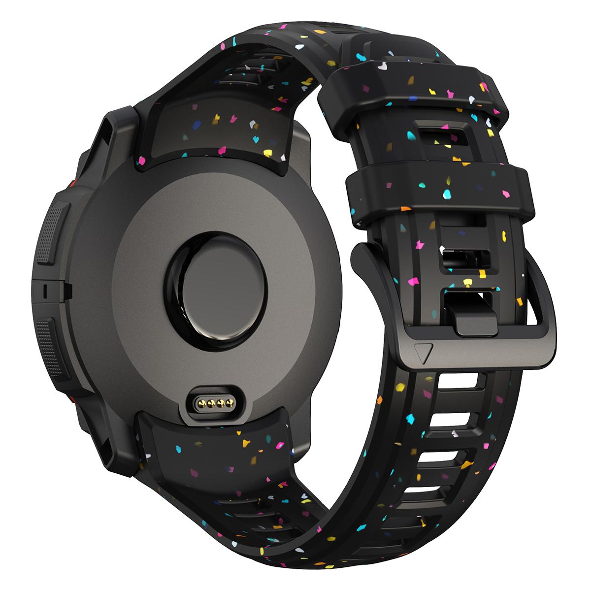 Цветной ремешок с принтом фрагментов, совместимый с For Garmin Instinct 3 50 мм 45 мм, мягкий спортивный силиконовый ремешок для Instinct 3 45/50 мм Garmin Instinct 3 45mm