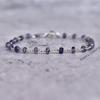 Iolite Beaded Bracelet Blue Gemstone Faceted Beads Bracelet Rosary Stacking Bracelet Water Sapphire Jewelry In Silver Iolite Jewelry