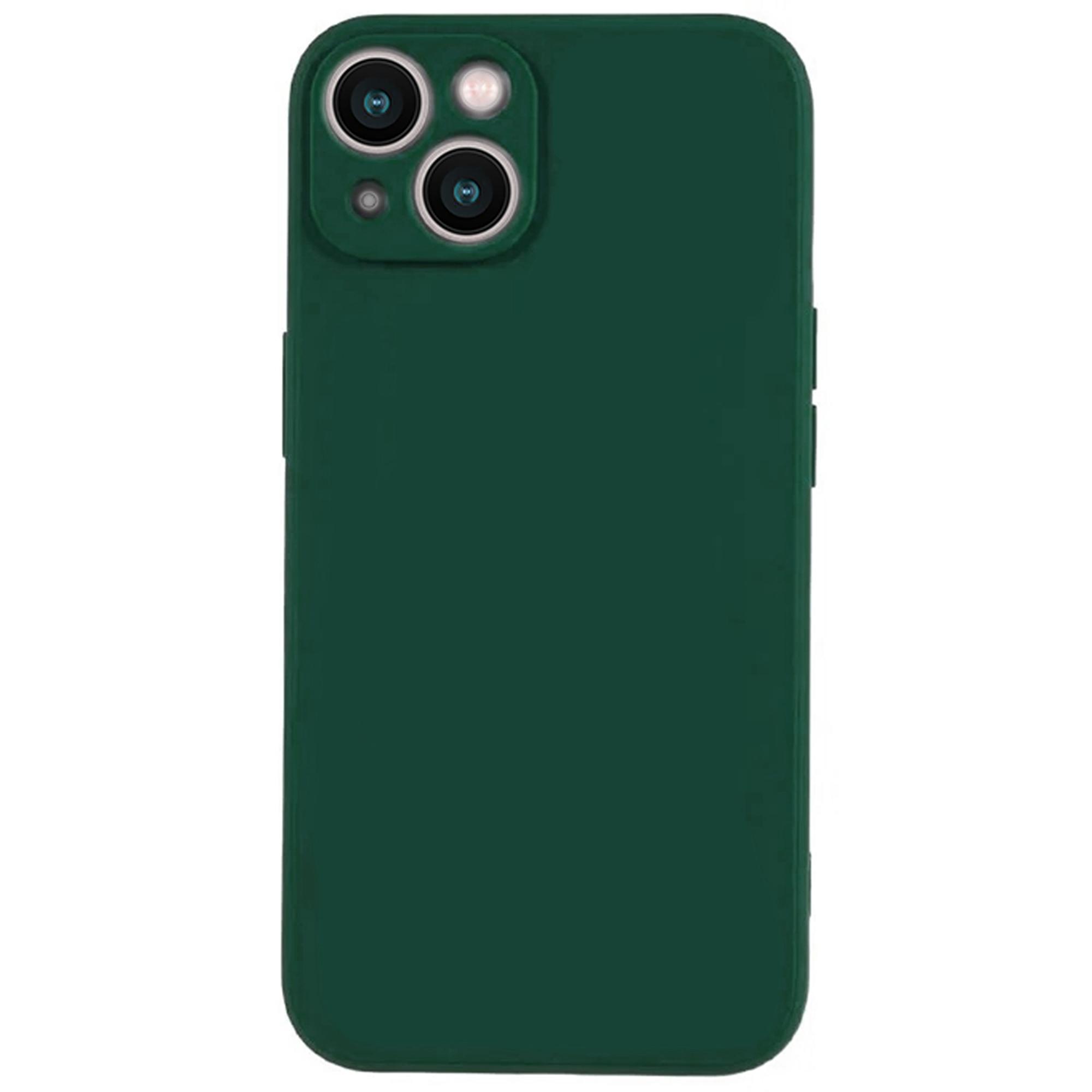 

KALEBOL KLB-TPU003 For iPhone 14 Case Anti-Scratch Solid Color TPU Phone Cover Midnight Green