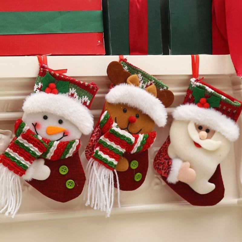 Christmas Stocking Christmas Decorations Goodie Bag Gift Fireplaces Xmases Tree Stocking Ornament for Holiday Family