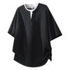 Men's Summer Trendy Casual Loose Fit Two-Piece Look Henley T-Shirt