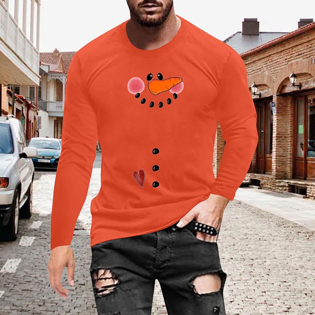 Men's T Shirt O-Neck Clothing Apparel Outdoor Long Sleeve Print Fashion Designer Vintage
