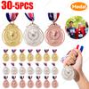 1-30 Winner Reward Gold Silver Bronze Award Medal with Neck Ribbon 1st 2nd 3rd Prize Medal for Sport Competition Prize for Kids