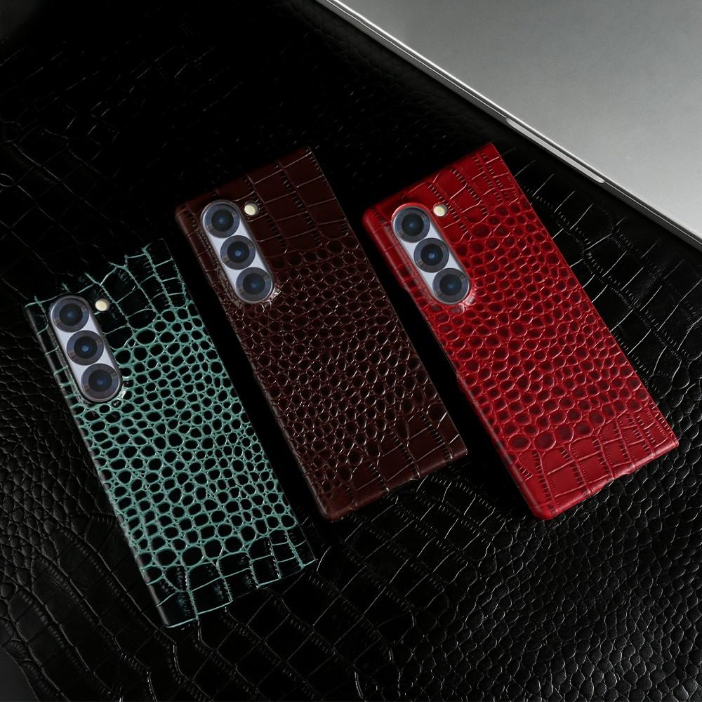 Hand Crafted Genuine Leather Case For Samsung Galaxy Fold 6 Fold 3 Mobile Phone Cover Galaxy Z Flip6 Back Shell Coque