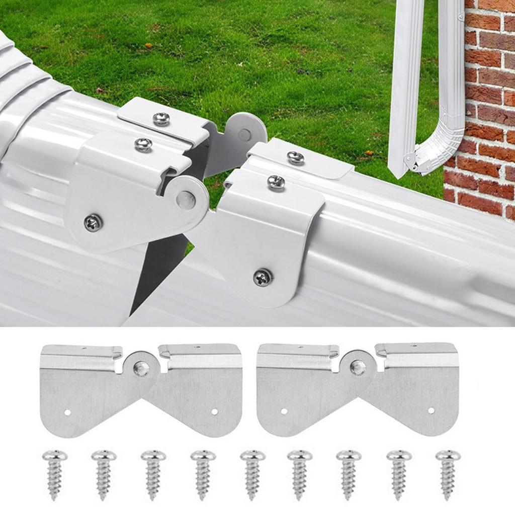 Universal Downspout Gutter Hinge Adjustable Gutter Extension Hinge Versatile Aluminum Gutter Hinge set for Easy Flip Up