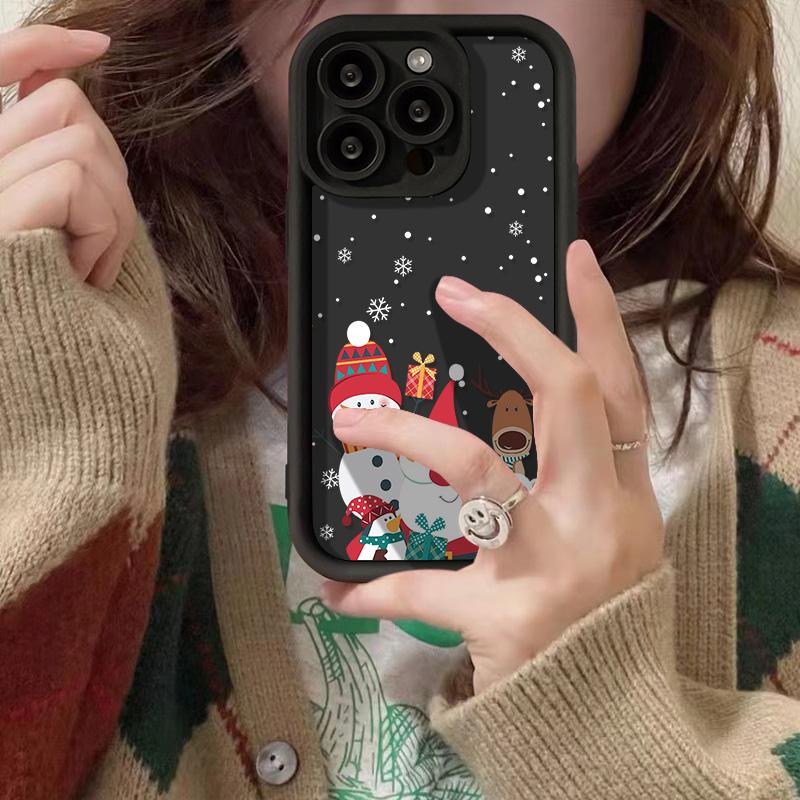 Christmas Phone Case for iPhone 11 13 12 14 15 16 Pro Max XR XS Samsung A15 A55 A05 Redmi 12 13C OPPO A16 A18 A60 Reno 11 Vivo Y17S Y12 Infinix Note