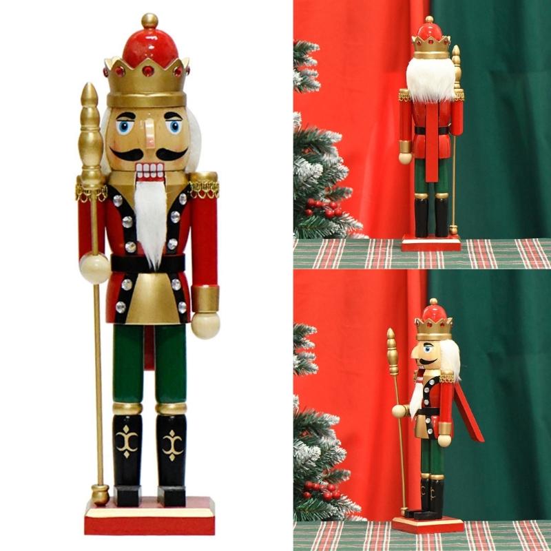 Christmas Nutcrackers Ornament, Wood Christmas Nutcrackers Soldier Figures Standing Decorations for Christmas