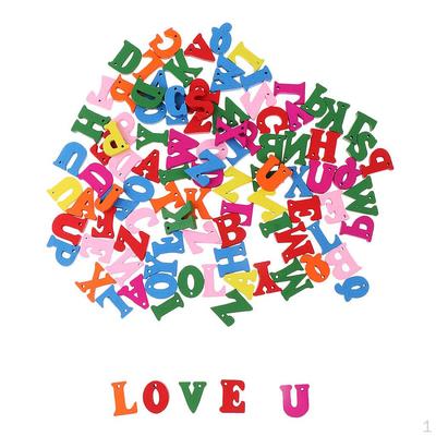 100 Pack DIY Wooden Alphabet Letters Wood Crafts for Children Kids Educational Toys