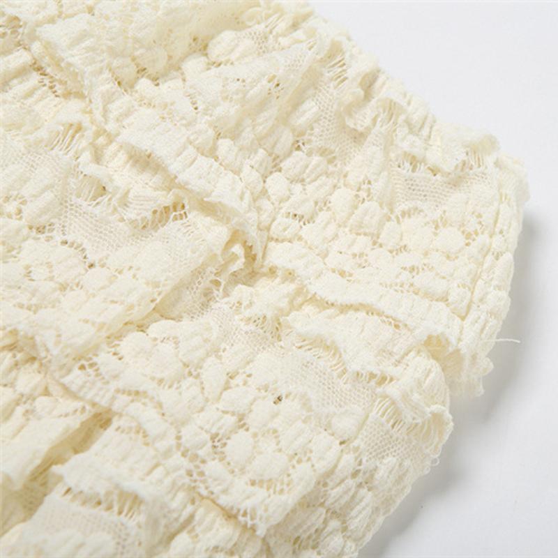 Sladké Nepravidelné Zvlnění Elegantní Šik Sady Žakárová Krajka Stupňovitá Sukně Crop Top Ladící Dámské Oblečení Estetické Roztomilé Vintage Y2k Letní Oblečení