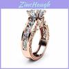 Charming 14k Rose Gold Plated Ring With Gorgeous Champagne Stone For Stylish Women