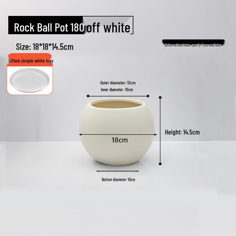 Nordic Spherical Resin Flower Pot - Versatile & Durable for Indoor/Outdoor Use, Large Diameter