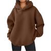 Women's Hoodies & Sweatshirts - Fashionable Women Solid Color Hooded Sweatshirt Long Sleeve Pullover