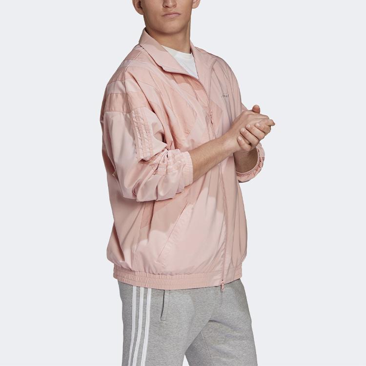 Adidas Originals Trefoil Logo Print Track Jacket Men Tops Pink GL6158
