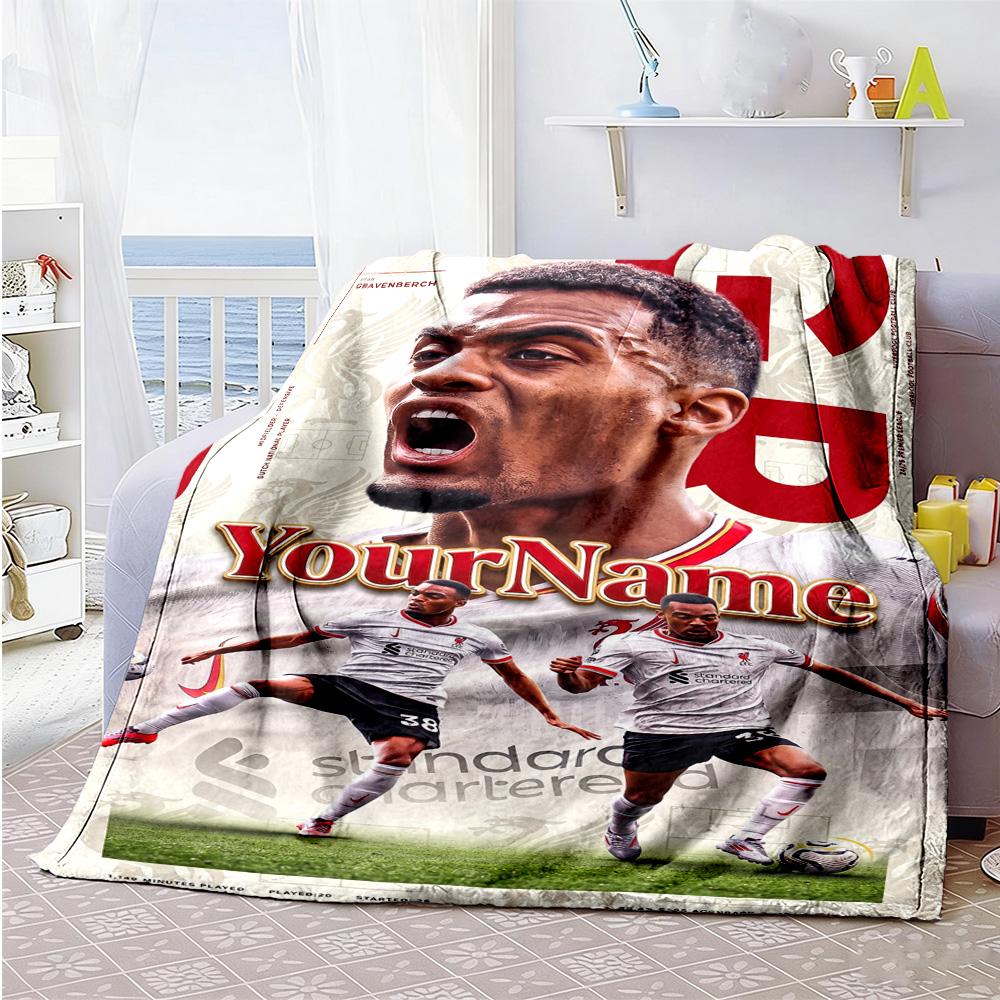 Liverpool Customize Text Blanket Throw Personalized Blanket Soft Warm Cozy Perfect for Living Room Office Chair Seaside Picnics for All Occasions