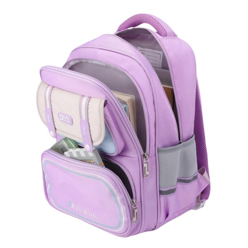 2025 New Children School Bags for Girls and Boys Fashion Macaron Spine Protection Book Bag Grades 3-6 Pupil Students Burden Reducing Teenager Backpack
