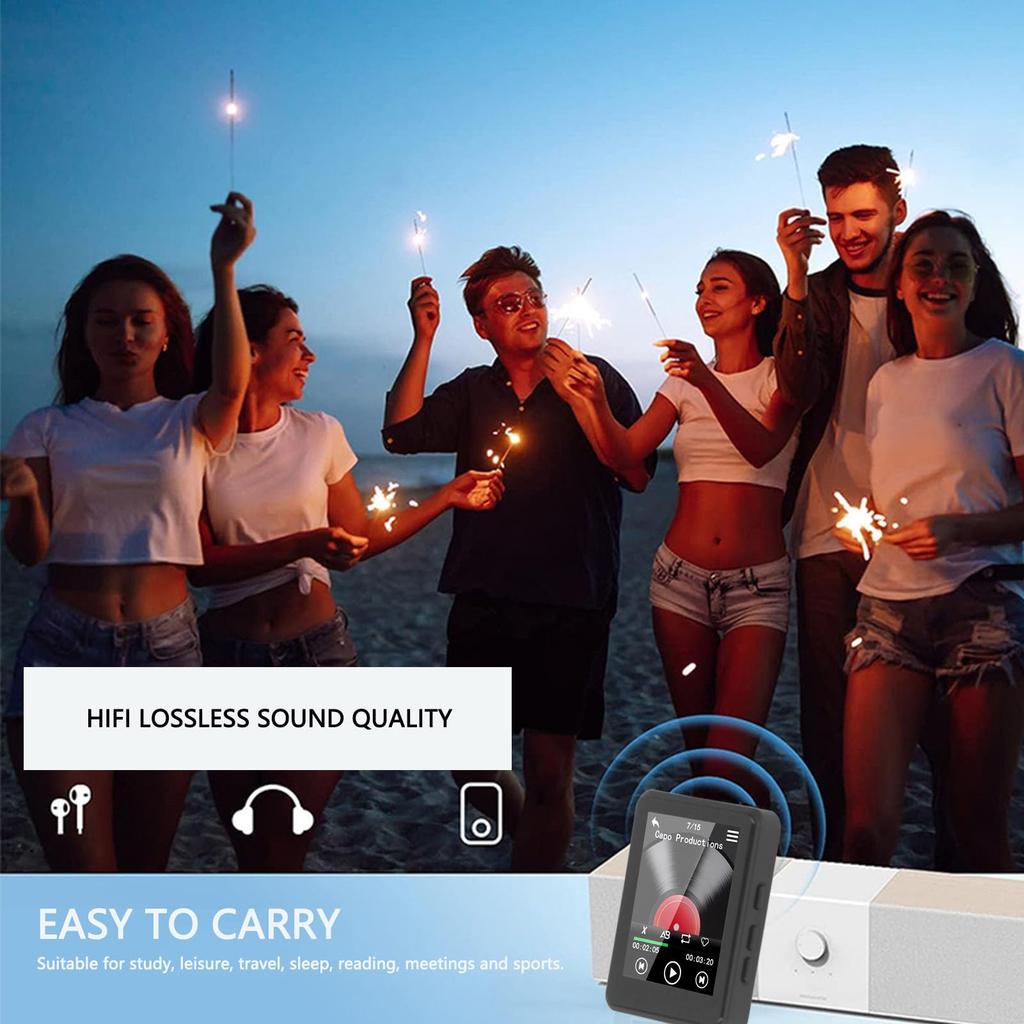 MP3 Player Bluetooth 5.3, 2.4 Full Touchscreen MP3 and MP4 Player, Portable Music Player with HIFI Lossless Sound, FM Radio Recording (No Memory Card)