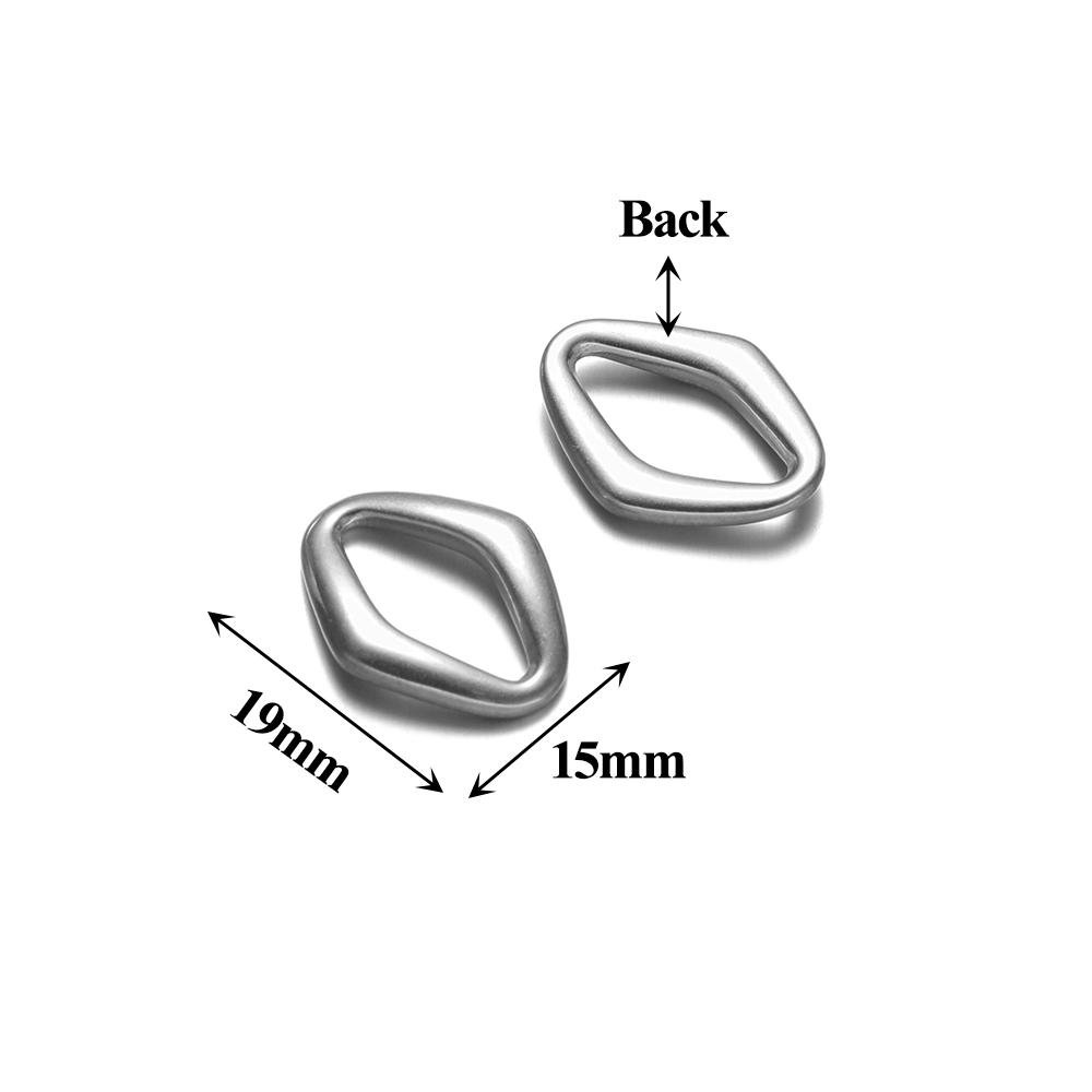 

5pcs Stainless Steel Bent Oval Charms Rhombus Pendant for Earrings Making DIY Jewelry Findings Bracelet Necklace Supplies