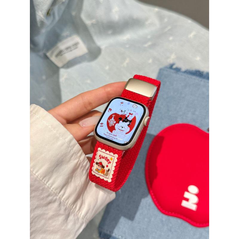 Dachshund Dog Magnetic Starp for Apple Watch 38 40mm 41 42 44 45 46mm 49mm Elastic Weav Watch Band for IWatch S10 9 8 7 6 5 4 SE
