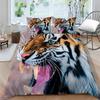 3D Tiger Printing Duvet Cover Set Luxury Bedding Cover Suit Children Teens Single Size Microfiber Comforter Cover Suit