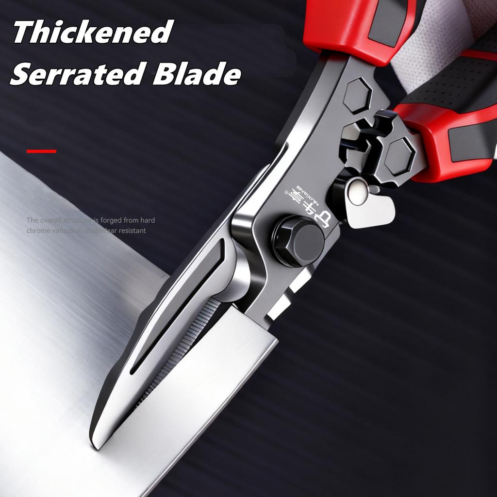 Multi-functional Electrician Scissors, Crimping Wire Cutting Tool With Wrench Aviation Snips For Metal Sheet And Cable Cutting