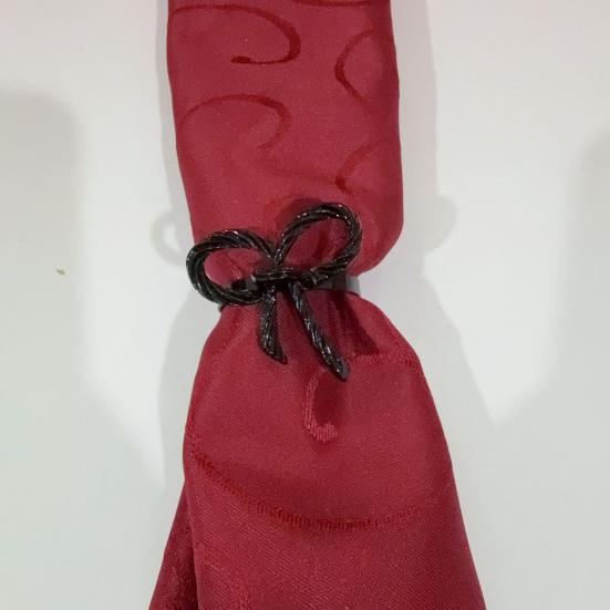 Napkin Rings with Bow Decor Zinc Alloy Napkin Holders Wedding Party Decoration Table Setting Accessories