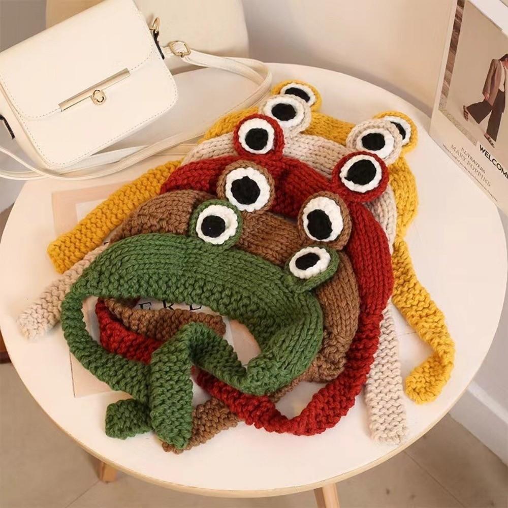 Cute Women  Beanie Hat Warm Warm Hat Cap Ladies Fashion Knitted  Frog Hat  Party Use