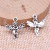 20ks Angel Charms Náušnice Charms Starostříbrná barva 20X17mm