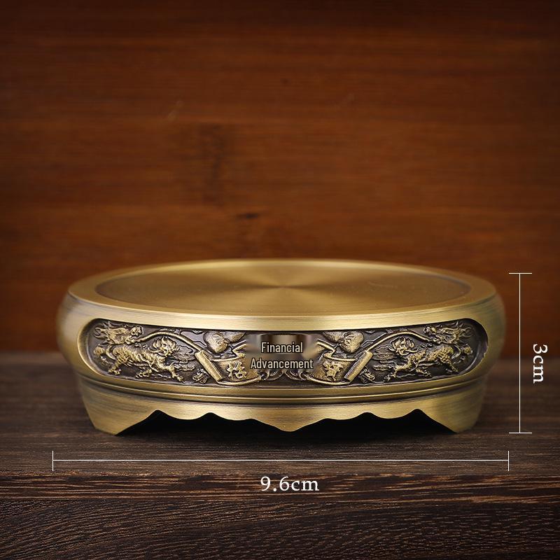 Bronze Chinese Retro Ornament: Brass Incense Burner with Mountain, Kylin, and Lotus Bases, Hundred Blessings Jar Design