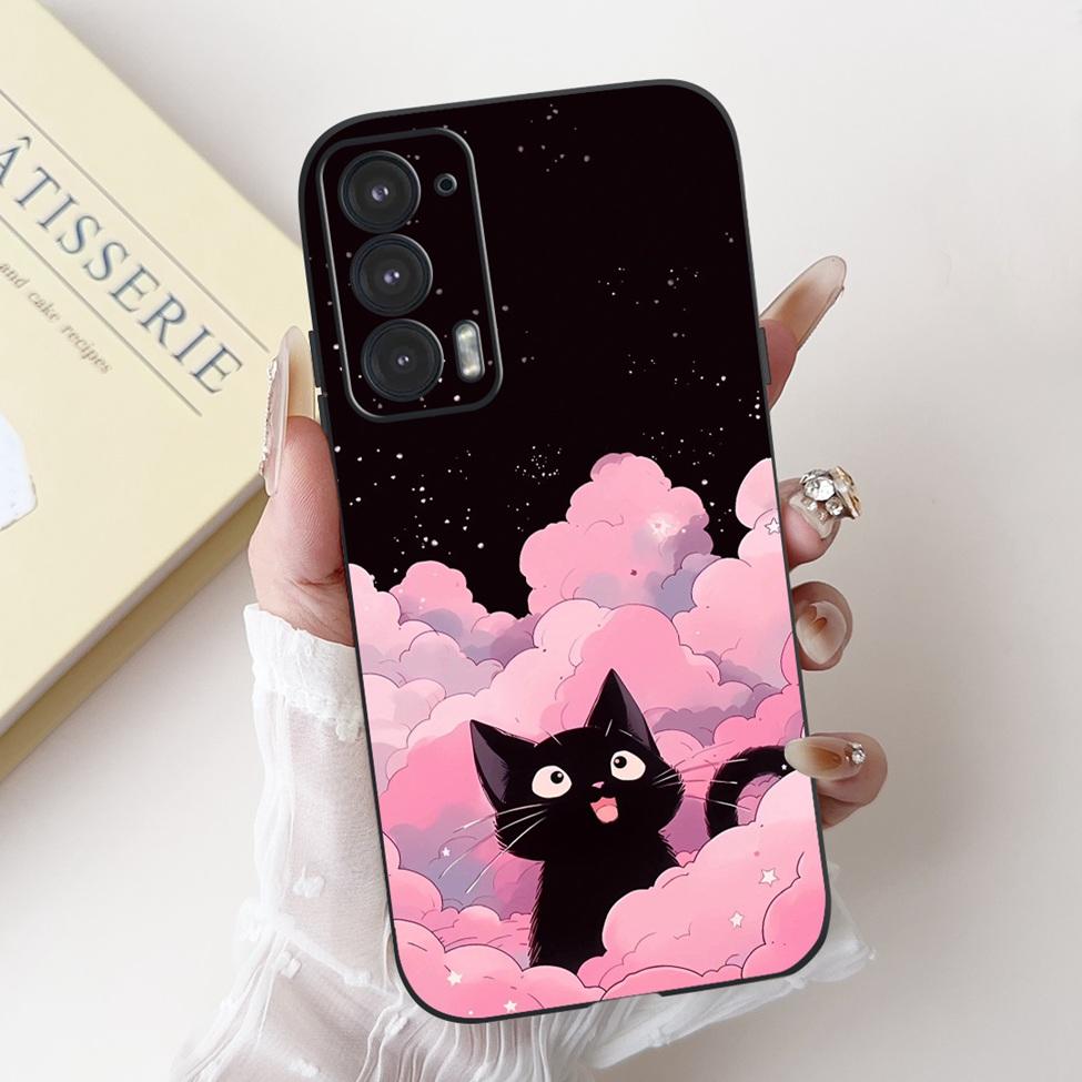 For Edge 20 20Pro 20Lite Phone Cover For Motorola Edge 20 Pro Case Silicone Luxury Fashion Love Cute Cat Girl Funny Cool Painted